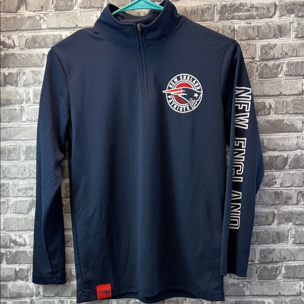 Boy's New England‎ Patriots Navy Quarter-Zip Pullover